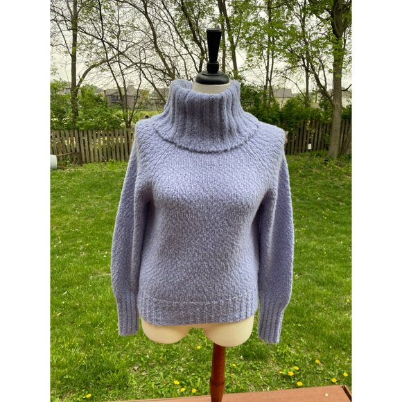 J.Crew Womens Lavender Turtleneck Sweater S/CH Acrylic Wool Blend Ribbed Knit - Picture 1 of 7
